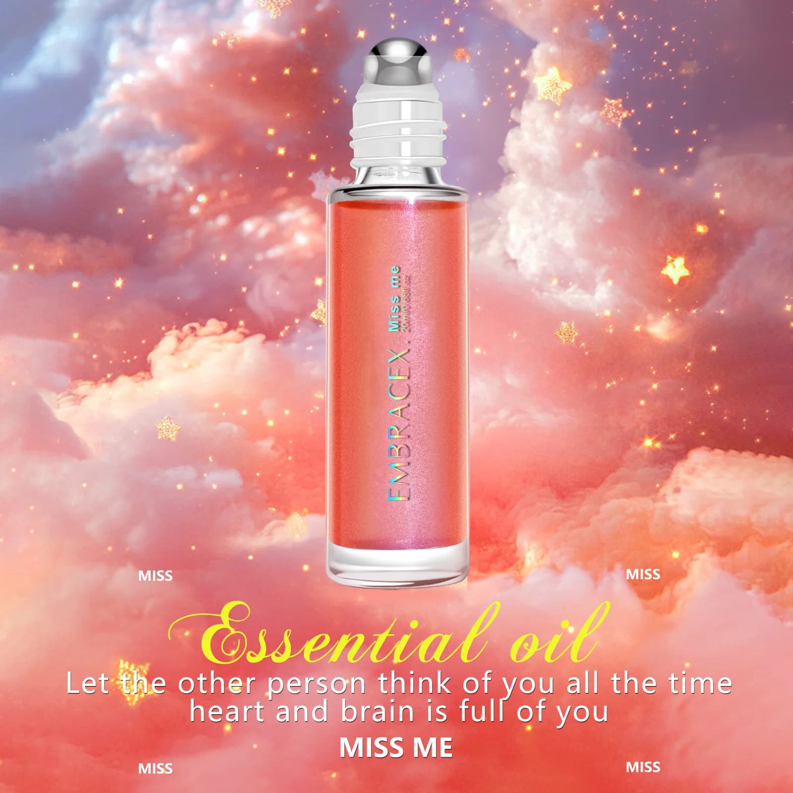 Profumo Rollerball con olio essenziale Miss Me da 20 ml Adatto per l'uso quotidiano Fragranza di lunga durata, Uso quotidiano, Regalo per le donne
