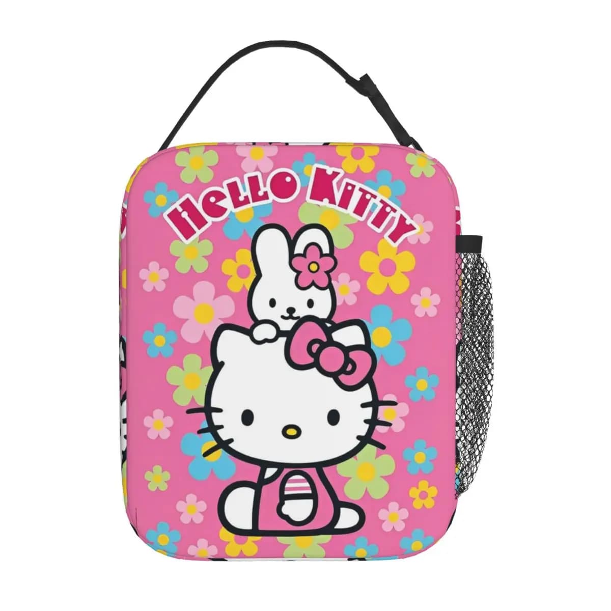 Borse termiche per il pranzo Hello Kitty Flowers, borsa termica riutilizzabile Contenitore per il pranzo, borsa portatile per il pranzo, sacchetti per la conservazione degli alimenti