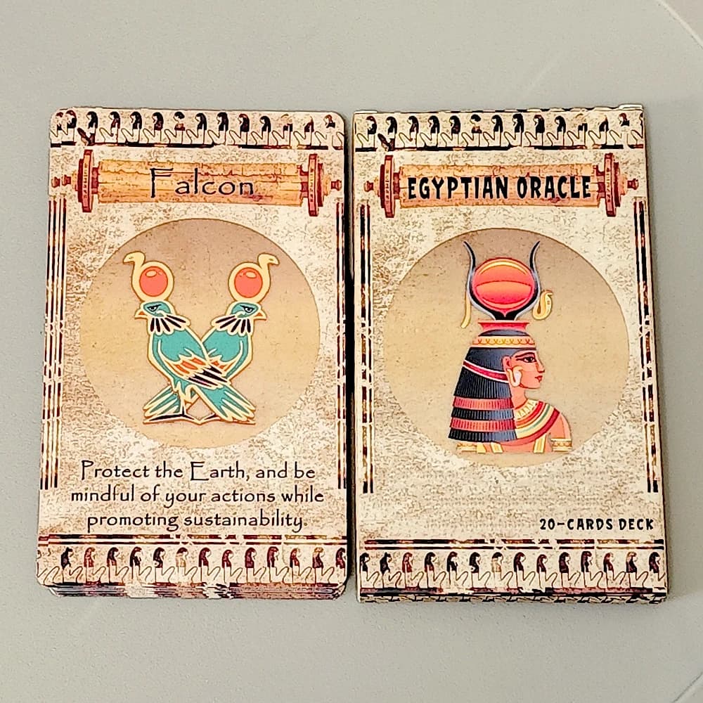 ORACLE EGYPTIAN 20 Carte, Mazzo ispiratore con messaggi dallo spirito divino dei egiziani 12*7 cm