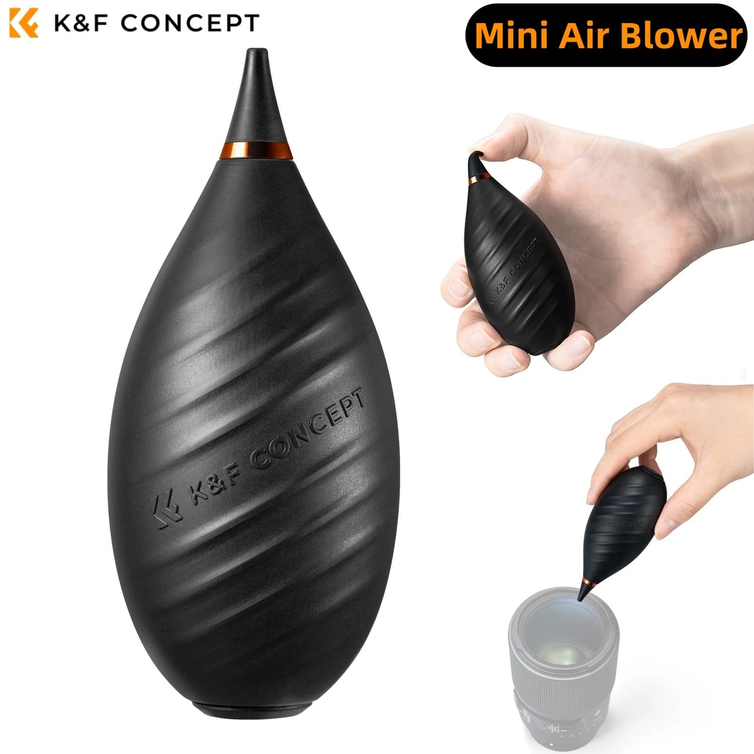 K&F CONCEPT Mini Soffiatore d'Aria Portatile per la Pulizia di Obiettivi, Fotocamere DSLR e SLR, Orologi, Telefoni e Tastiere - Pompa ad Aria in Silicone