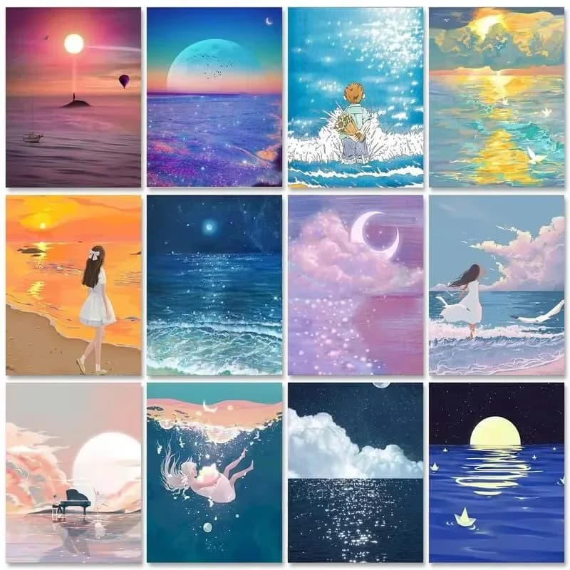 Diamond Painting Sky And Sea Landscape Full Round/Square Diamonds Mosaic Handmade Art Exquisite Gift Home Decor