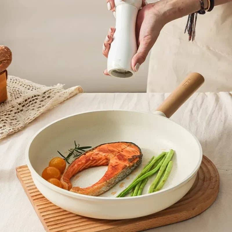 Flat ceramic pan for domestic use non-stick steak pan mix frying vegetables electromagnetic cooker Gas kitchen Wok universal