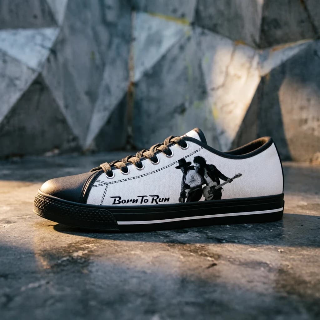 Scarpe di tela Born To Run Rock Legend, sneakers casual unisex, scarpe da uomo e da donna a tema Bruce Springsteen