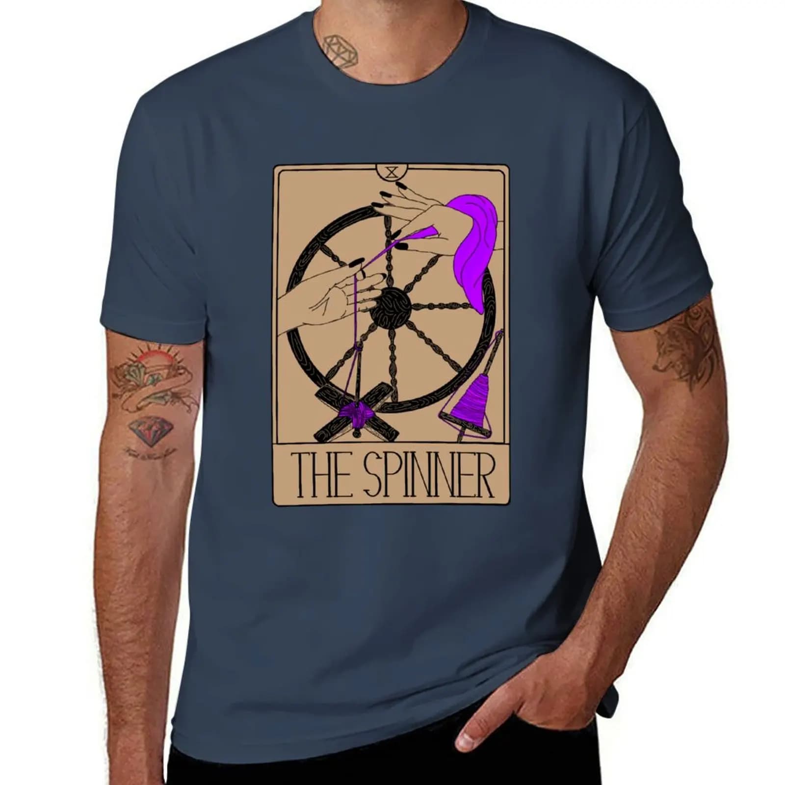 T-shirt The Spinner Tarot Card, maglietta casual resistente alle macchie