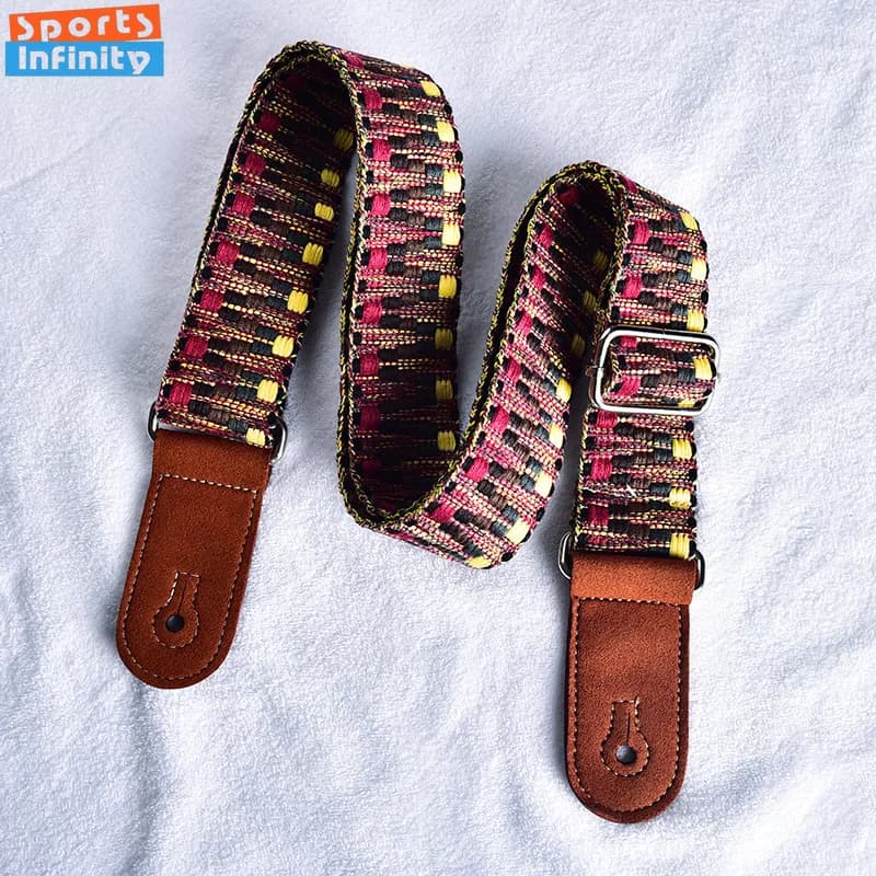 New Fashion Weaving Ukulele Bass Guitar Shoulder Strap Ethnic Style Knitting Electric Guitar Strap Acoustic Guitar Accessories