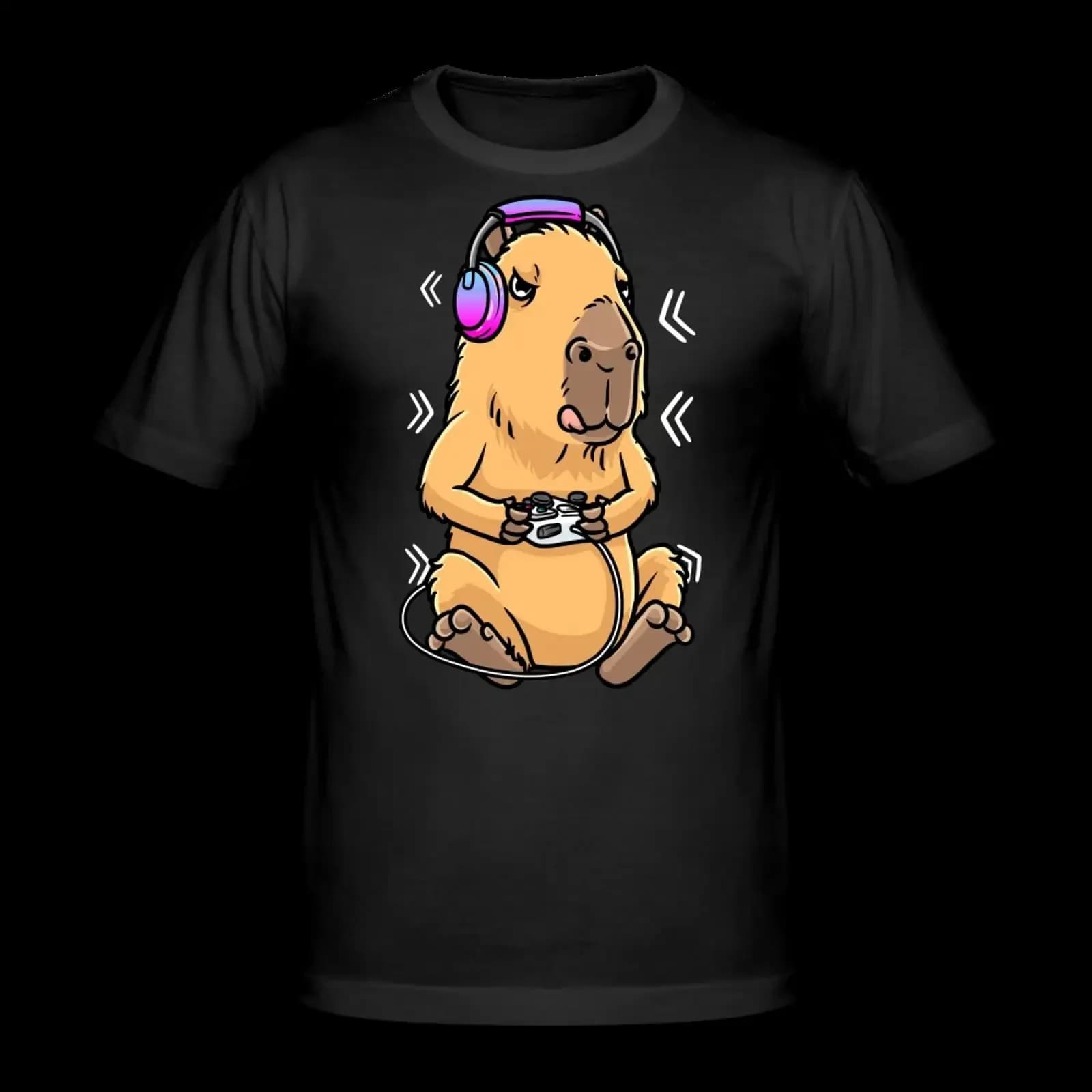 T-shirt vintage Capybara Nagetier Videospiel Gaming Gamer Wasserschwein, leggermente effetto lavato, abbigliamento di design elasticizzato ed elegante
