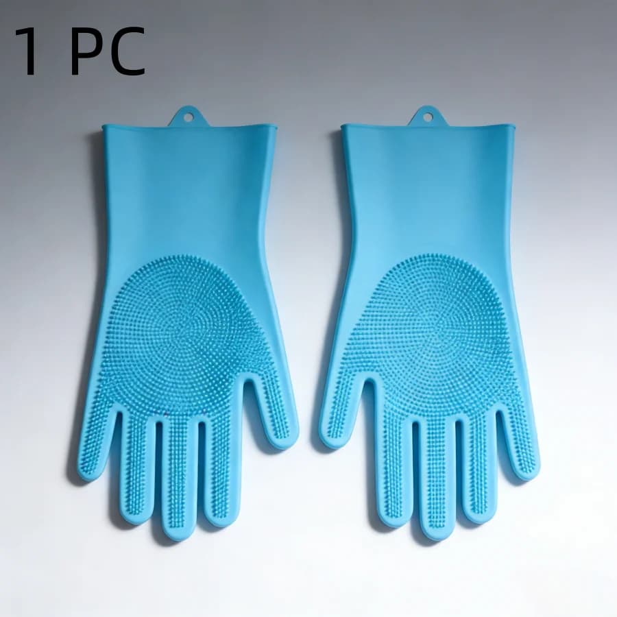 Guanti in Silicone Multiuso per Pulizie, Materiale in Lattice e Gomma - Guanti Resistenti al Calore con Polsino Esteso Antiscivolo e Rinforzato per Lavanderia