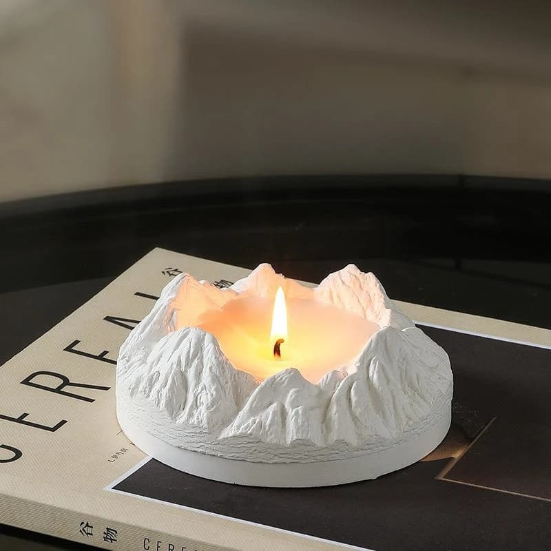 Snow Mountain Candle Cup Silicone Molds DIY Cement Clay Storage Tray Concrete Decoration Mold