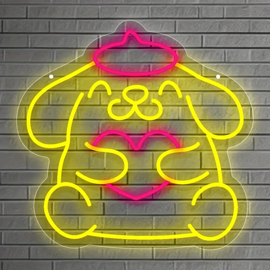 Insegna al Neon Sanrio Anime per Decorazione Murale, Luce al Neon USB a LED Bianco Caldo per Camera da Letto, Sala Giochi, Regali