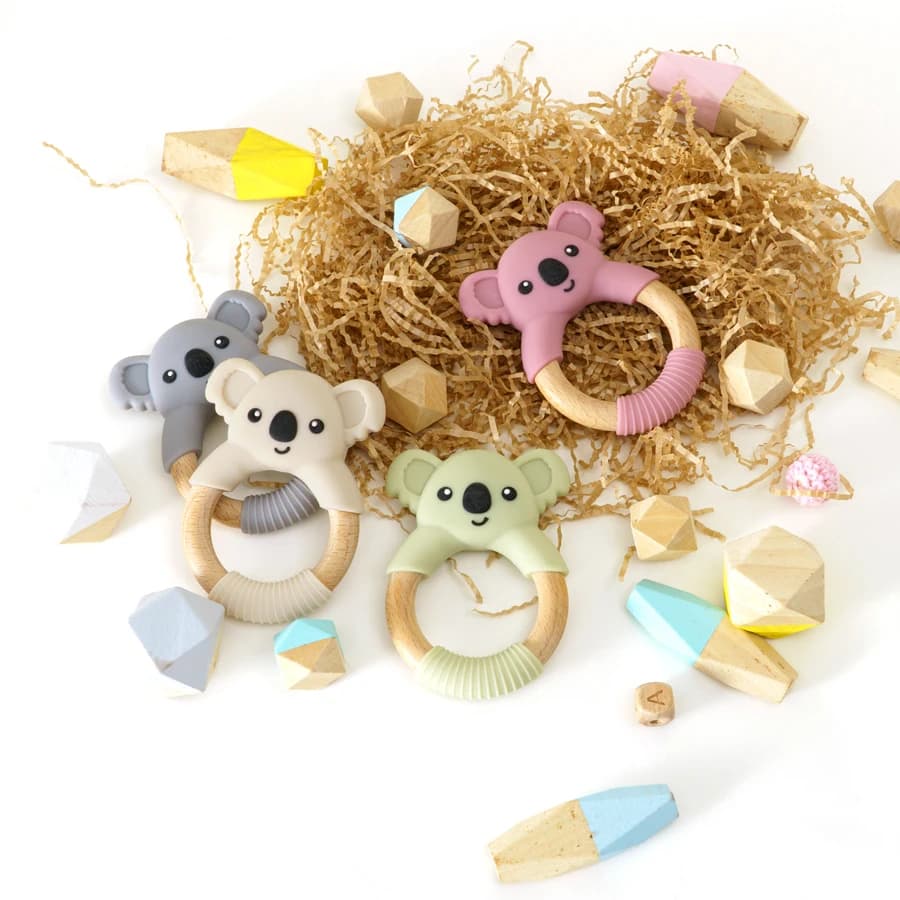 1PC Del Bambino Del Silicone Massaggiagengive Del Fumetto Koala Forma Massaggiagengive BPA Libero Del Silicone Per Bambini Merci Infantile Sensoriale Giocattoli Da Masticare Roba Per Bambini