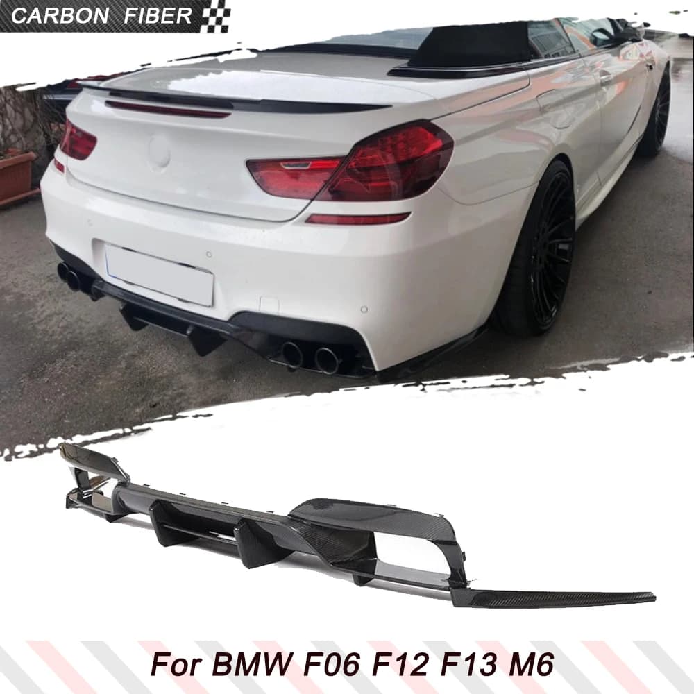 Carbon Fiber Car Rear Bumper Diffuser Splitters for BMW 6 Series F06 F12 F13 M6 2013-2019 Car Rear Bumper Spoiler Gloss Black