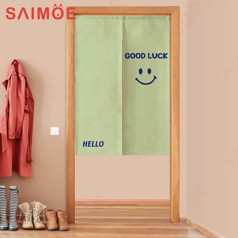 Nordic Creativo Happy Face Tenda per porta Decorazioni per la casa Tende appese Cucina Bagno Tenda divisoria Noren giapponese