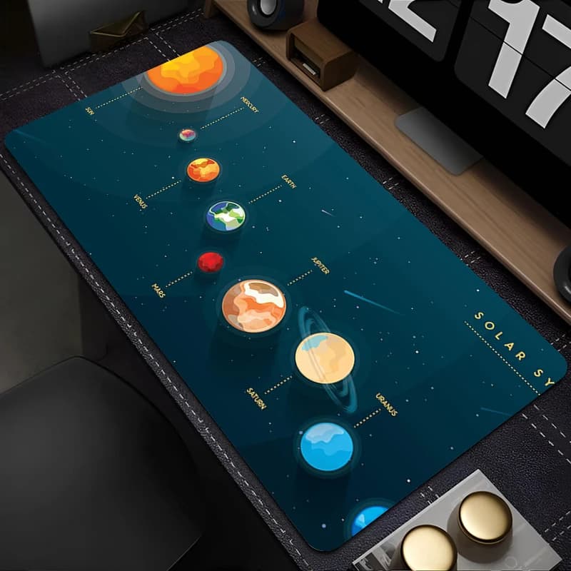 Galaxy Space Anime Mouse Pad Pc Gamer Cabinet Tastiera Tappetino da scrivania Accessori da gioco Computer Xxl Mouse da tavolo grande Tappetino per mouse da ufficio