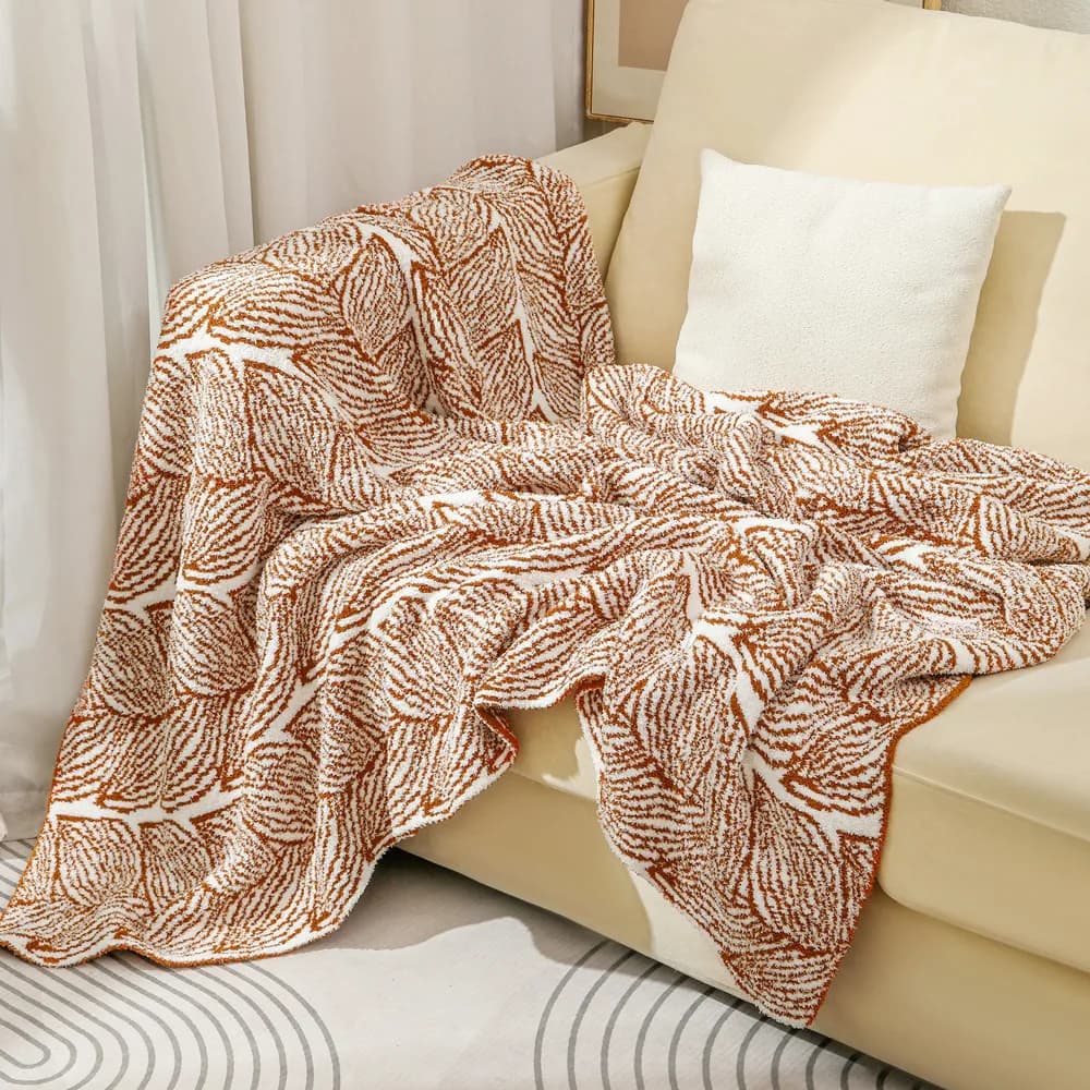 130x160CM Coperta pigra Mezza pile Copridivano Coperte Coperta lavorata a maglia Coperte per aria condizionata Coperte floreali per ufficio in peluche