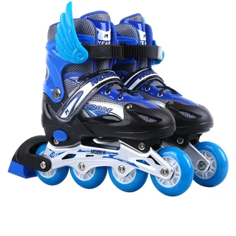 2026Skating shoes children's flash straight row roller skating shoes skating adjustable both men women