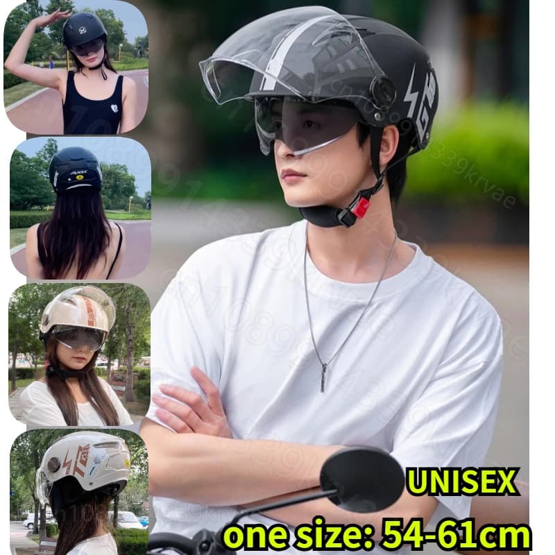 Nuovi caschi da moto unisex ABS Accessori da moto Casco per casco per adulti con lente lunga Casco a doppia lente bianco opaco nero