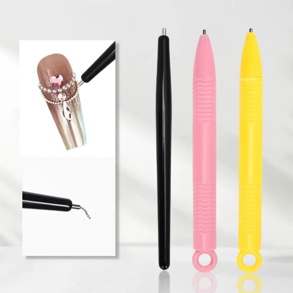 3pcs Cat Eye Nail Magnet Magnetic Pen Tool Portable Magnetic Cat Eye Gel Nail Polish Steel Ball Suction for Nail Art Supplies