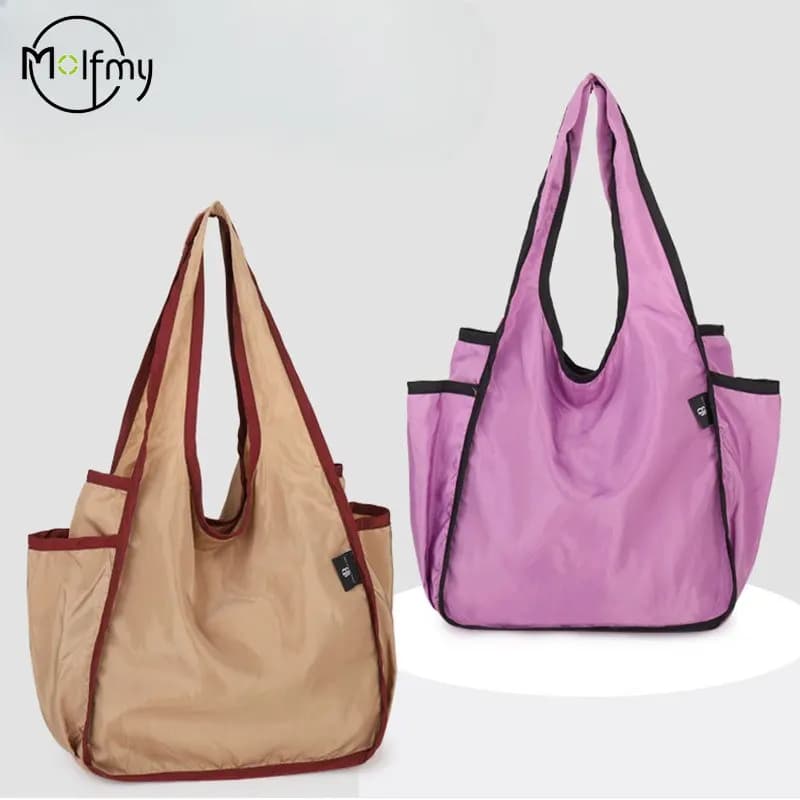 Borsa Shopping Grande Pieghevole Riutilizzabile Eco-Friendly con Tasche Multiple, Borsa a Spalla Pieghevole per la Spesa, Sacchetto Pieghevole per il Trasporto