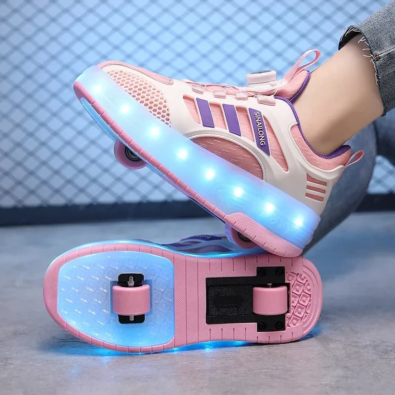Invisible four wheel roller shoes for children Children walking shoes for women Children's Scooter for men's children Retractable wheel skates for single row
