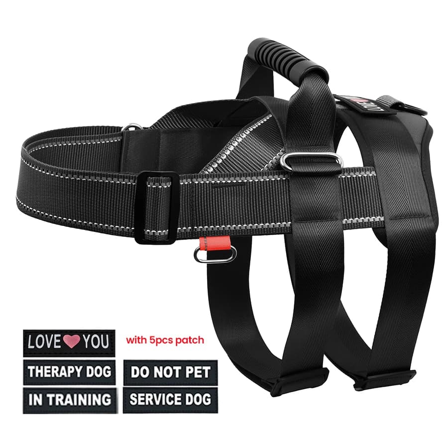 Pettorina per cani senza tirare Pettorina per cani regolabile con toppe per cani da 5 pezzi Pettorina riflettente traspirante per cani di piccola taglia, media e grande