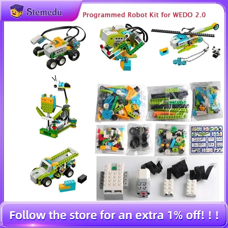 STEM We-do2.0 45300 Kit di programmazione core Kit di blocchi educativi Legoed compatibile con 280 pezzi e sensori Mattoni elettronici