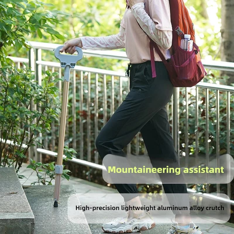 Multifunction scratch-resistant trek stick for elderly aluminum alloy Foldable hiking seat Adjustable hiking stick