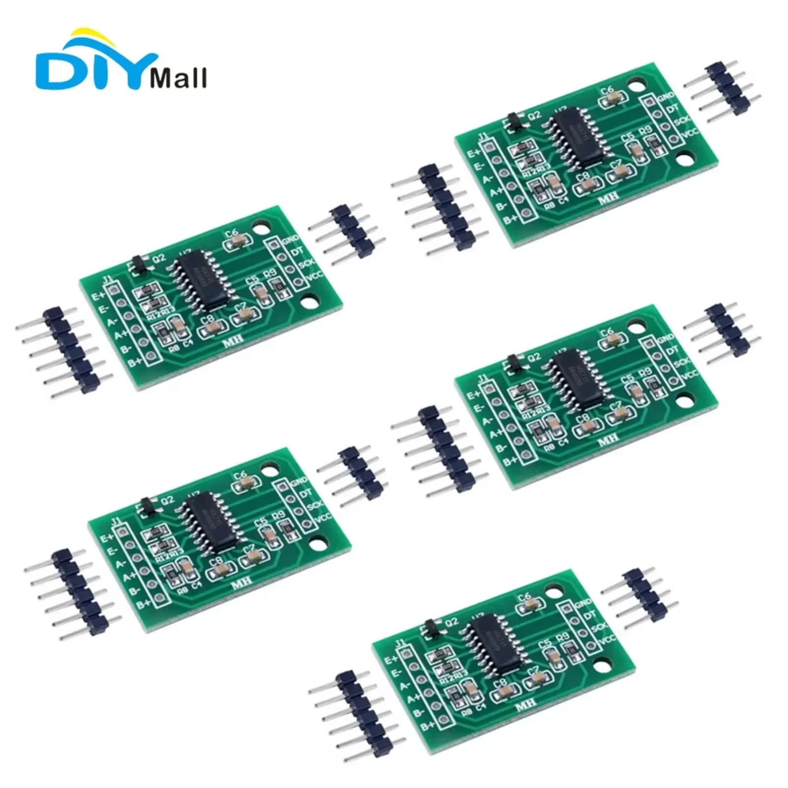 Modulo Amplificatore per Cella di Carico HX711 a Doppio Canale 24-Bit di Precisione PCB Verde per Arduino