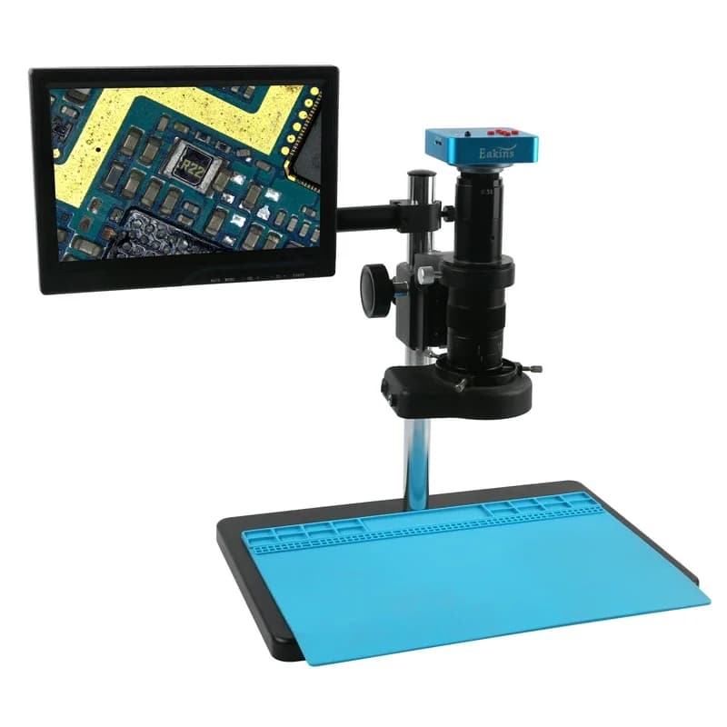 60MP HDMI USB Industria Digitale 1080P 4K TF Video Microscopio Fotocamera Set Sistema 180X 300X 120X CMOUNT Obiettivo Per Il Telefono PCB di Saldatura