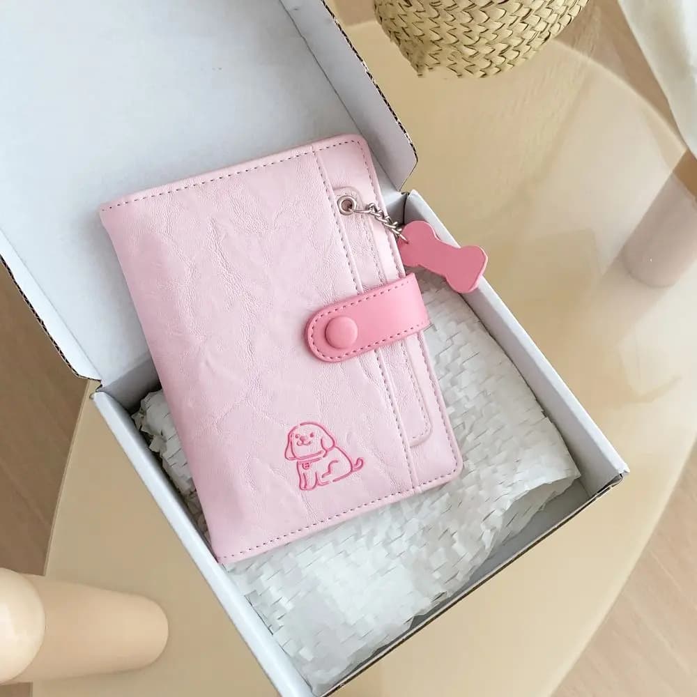 Creative Card Holder PU Passport Case for Cute Puppy Travel Wallet Card Holder Multifunction Card Bag for Women
