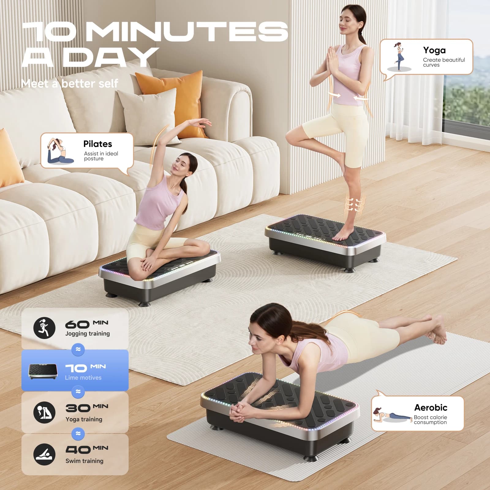 Macchina Professionale per Esercizi a Vibrazione Totale del Corpo, Potente Piastra Vibrante per Fitness e Perdita di Peso con Maniglia 2026