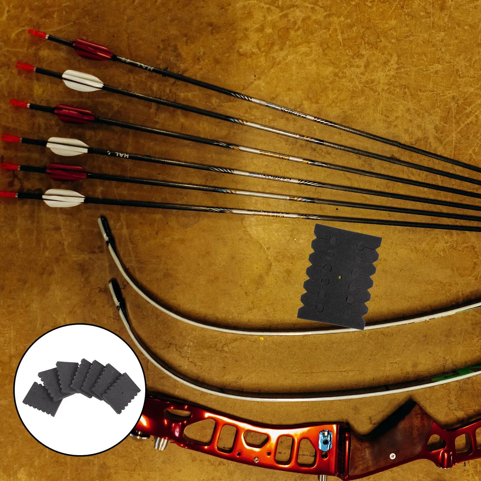 Set di 7 Supporti Quadrati per Frecce in EVA, Accessori per Tiro con l'Arco, Separatore Portatile e Resistente per Frecce, Divisore in Spugna