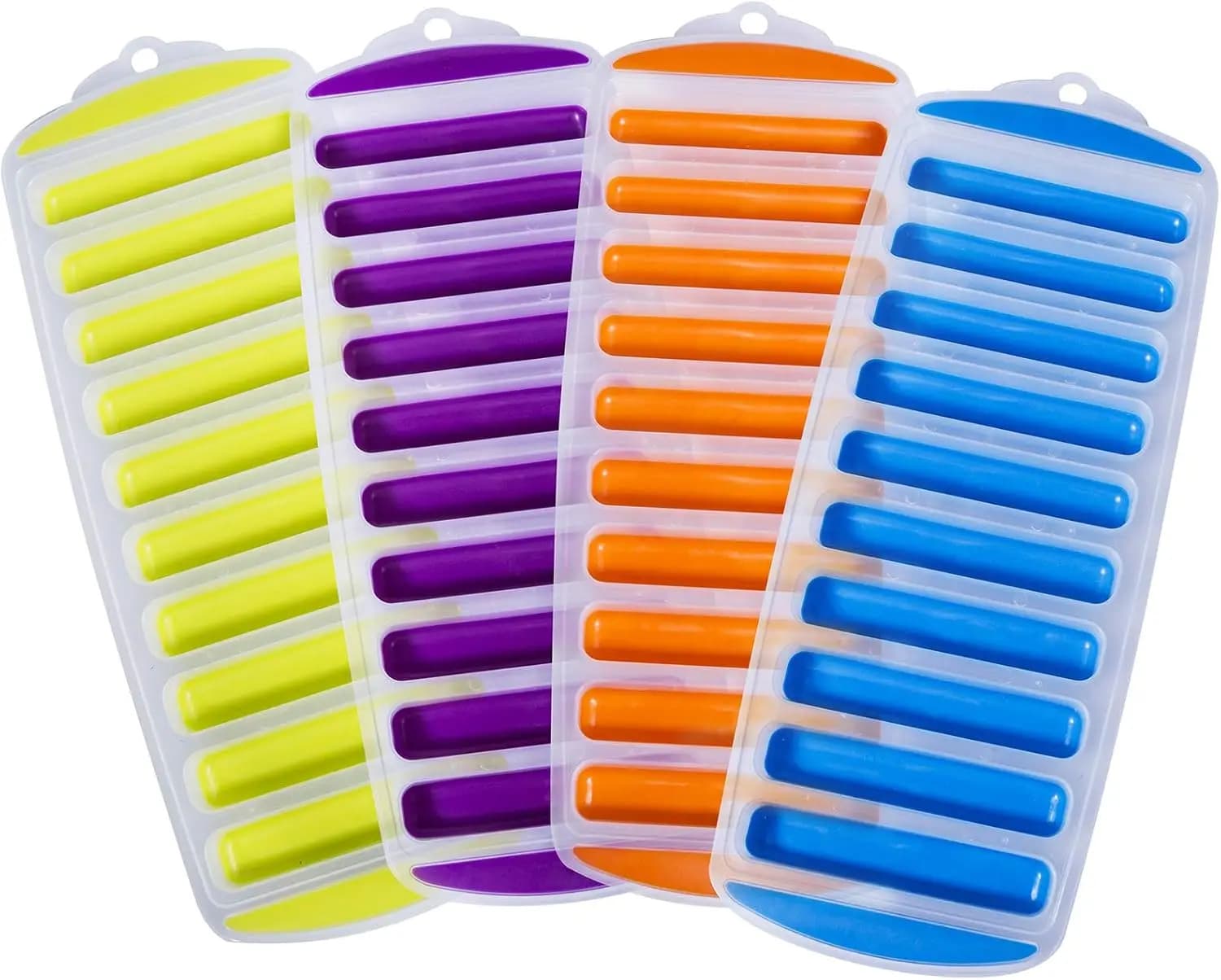 Set di 4 Stampi in Silicone per Cubetti di Ghiaccio per Bottiglie d'Acqua, Design Easy Push-Pop, Ideali per Sport e Bevande