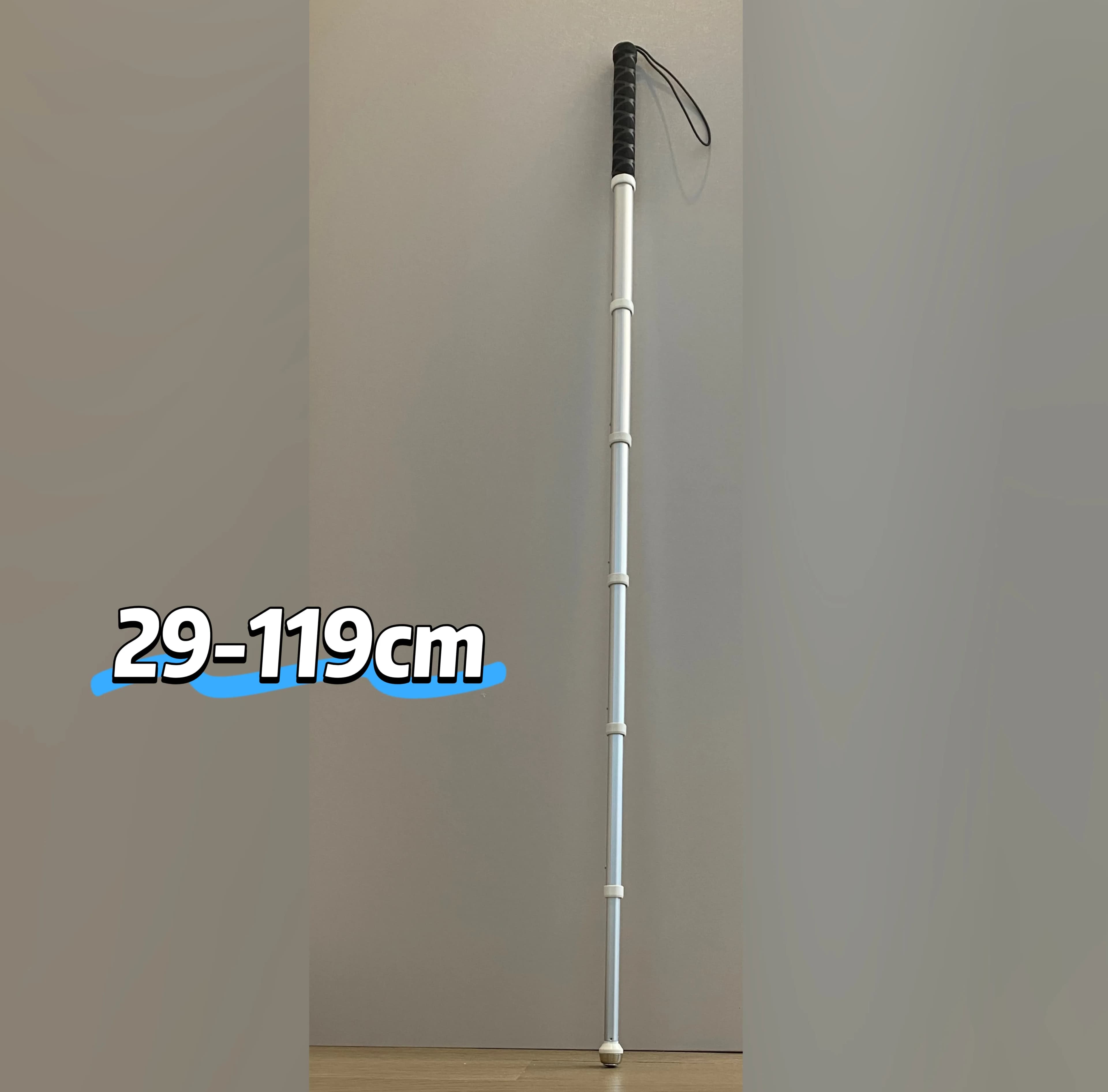 Telescopic walking stick with retractable titanium alloy die from 1 piece of 119 cm for trekking stick for old man in silver color