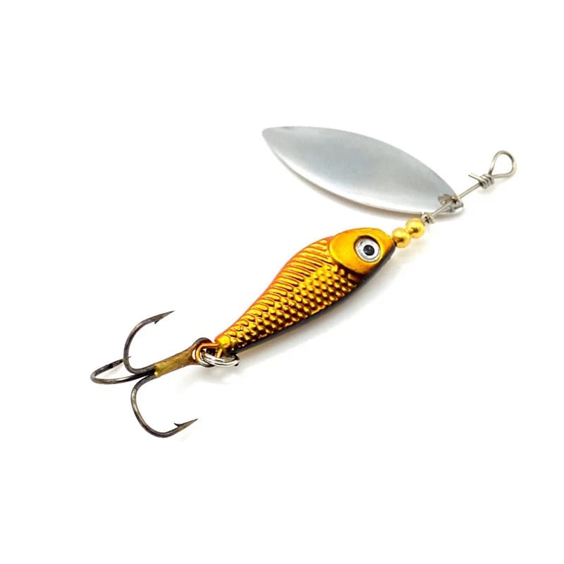 Fishing Lure Spinner Bait 10g Small Gold Fish Noisy Rotation Metal Jig Artificial Lures Compound Bait