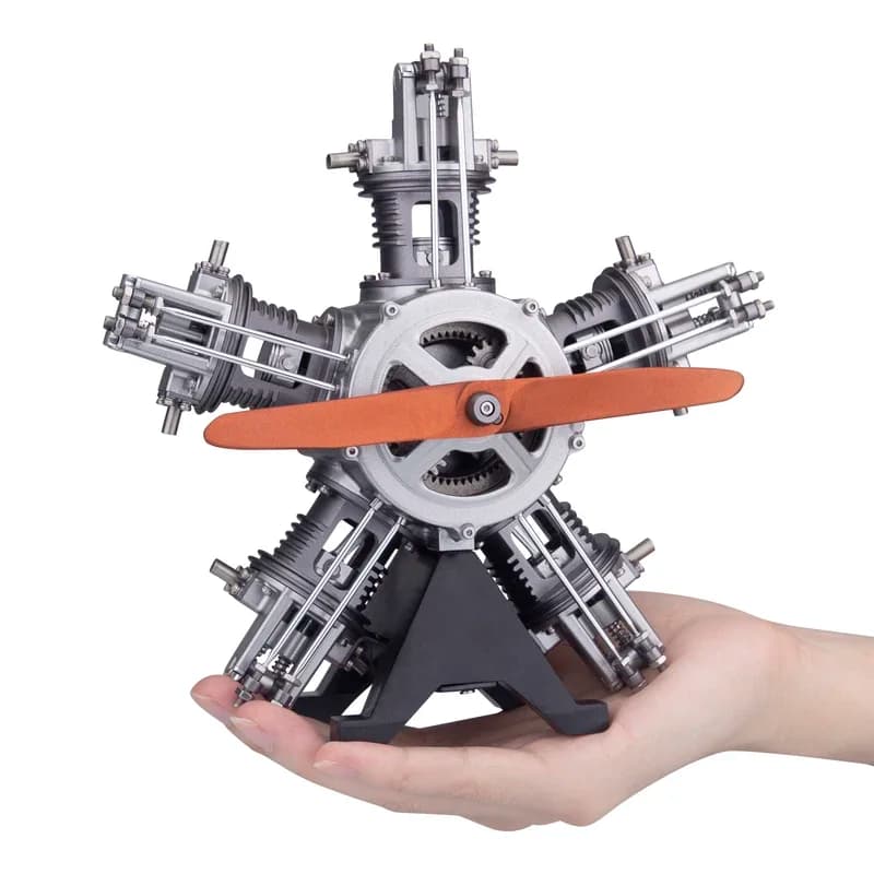 DIY Five Cylinder Engine Metal Mechanical V4/ V5 / V8 Engines Model Assembly Kit Pendulum Engine for Adult Students