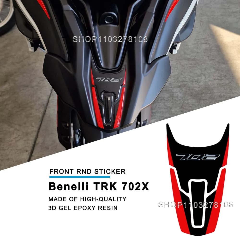 TRK 702X 2023 Accessori moto in resina 3D Adesivi per becco anteriore antiscivolo Adesivo pad impermeabile per Benelli TRK 702X 2023