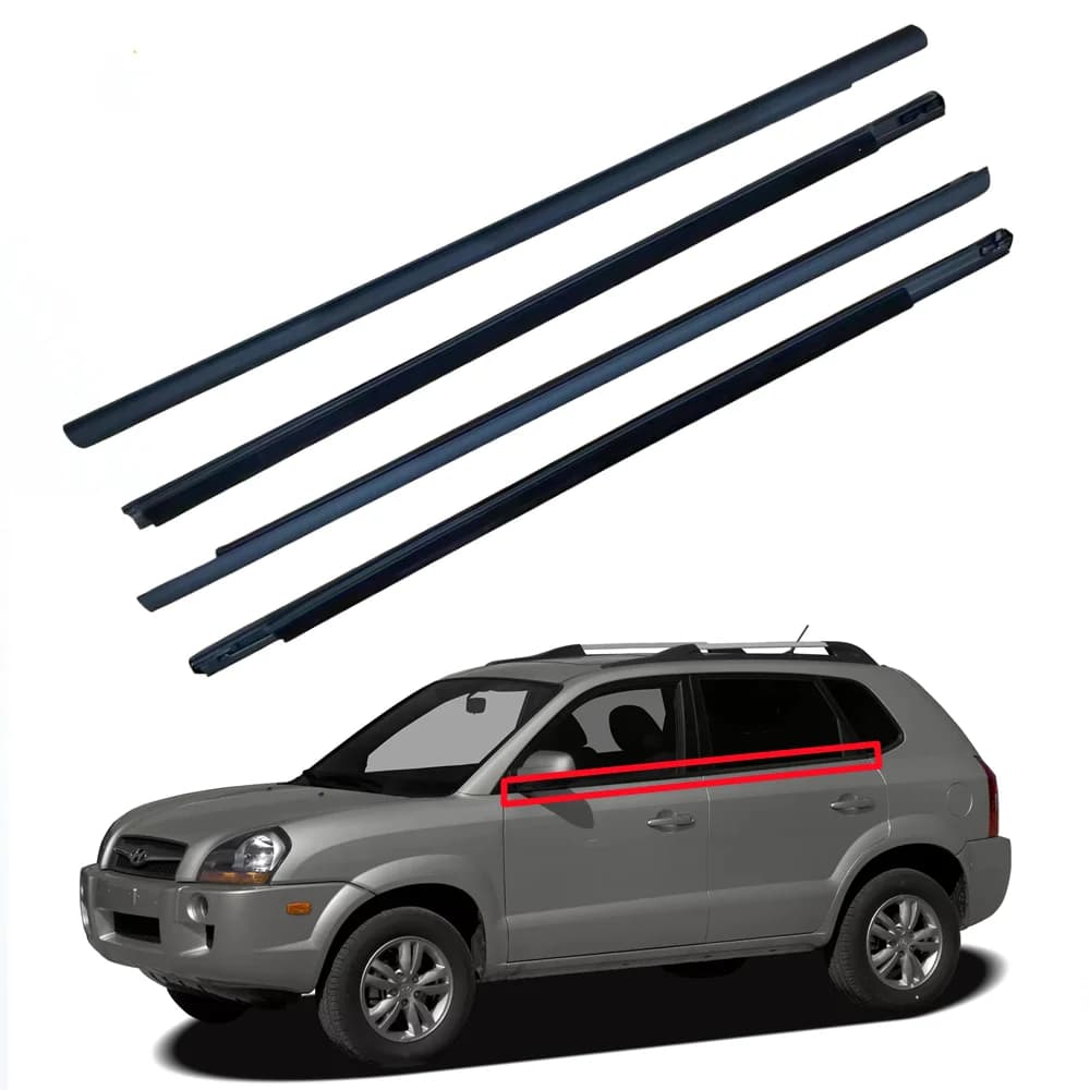 Set di 4 Guarnizioni per Finestrini, Modanature e Sigilli per Hyundai Tucson 2005-2009, Guarnizioni in Feltro per Porte e Finestrini
