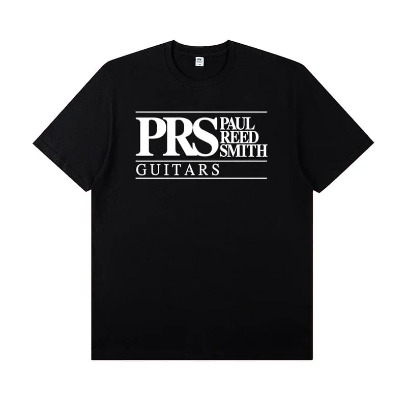 PRS Electric Guitar Peripheral Pattern Round Neck Rock T-shirt Short Sleeve Band Lead Singer Guitarist Practice T-shirt
