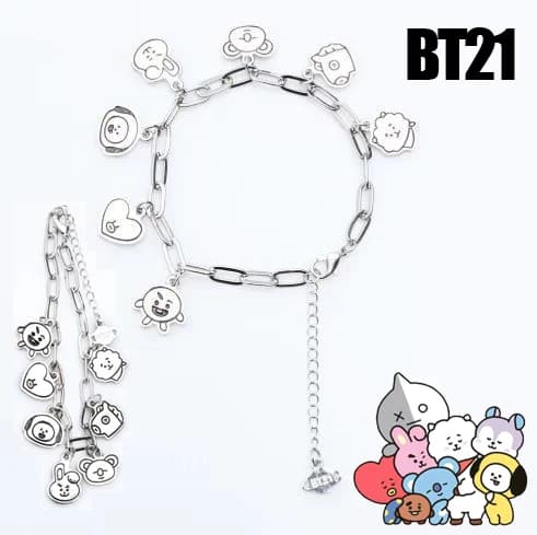 @BT21 RJ Koya Shooky Chimmy Fashionable Personality Bracelet Couples two-dimensional High-Value Adjustable Bracelet Holiday Gift