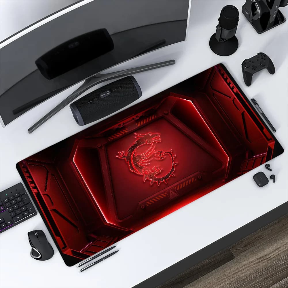 Tappetino per mouse antiscivolo con bordi rinforzati per ufficio, gaming, studenti, M-MSI, spesso, grande, per scrittura e gaming