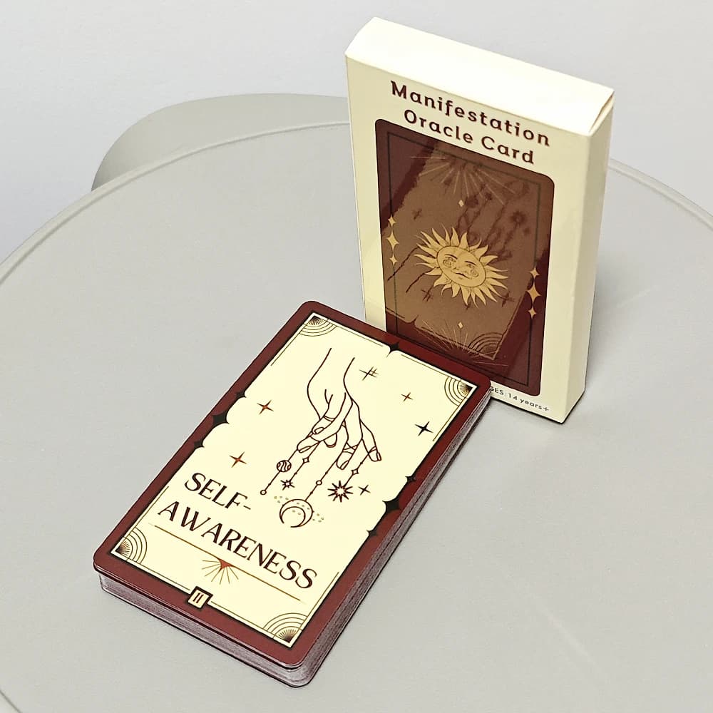 Mazzo Oracle Manifestation da 10,3 * 6 cm Mazzo Oracle da 33 carte Manifestare i tuoi sogni, Trova il tuo scopo, Tarocchi per l'anima