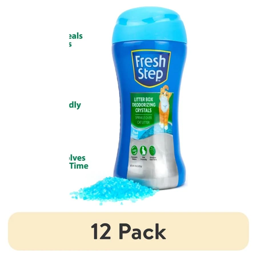 12 pack Cat Litter Box Deodorizing Crystals, Fresh Scent 15 oz