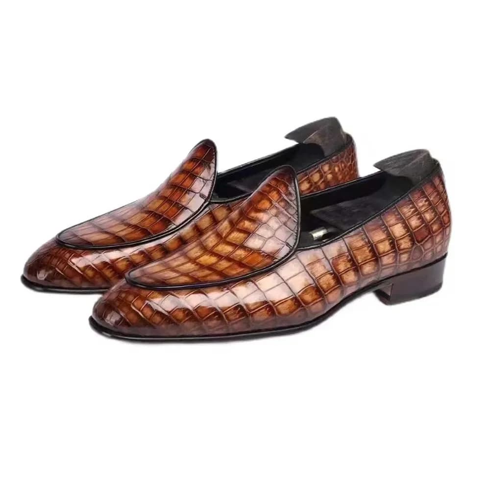 shengzhuangsanbao scarpe eleganti da uomo scarpe da uomo in pelle di coccodrillo scarpe color pennello
