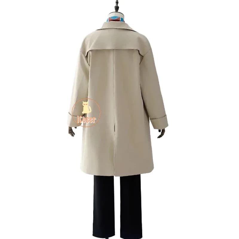 Anime Days Yoichi Nagumo Costume Cosplay Wig Beige Trench Shirt Assassin Taro Sakamoto Halloween Party Women Mena;6'x,9;y'