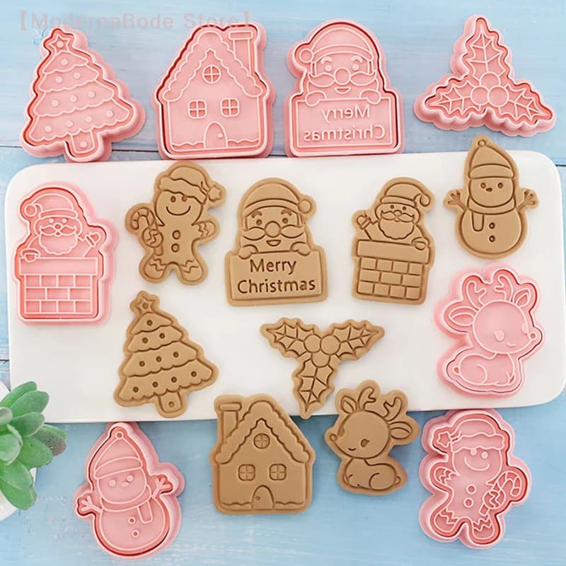 diM diSet Christmas biscuits 3D - Santa Claus Shapes, Tree, Cooking Deer, Christmas Cooking Tools, Party Decoration Gift