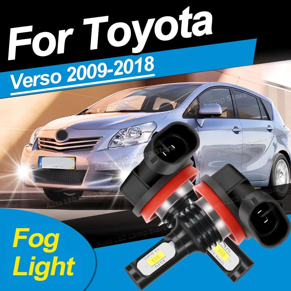 For Toyota Verso 2009-2018 2010 2011 2012 2013 2014 2015 2016 2017 2 pcs LED lamp car fendinebbia front 20000LM light bulbs