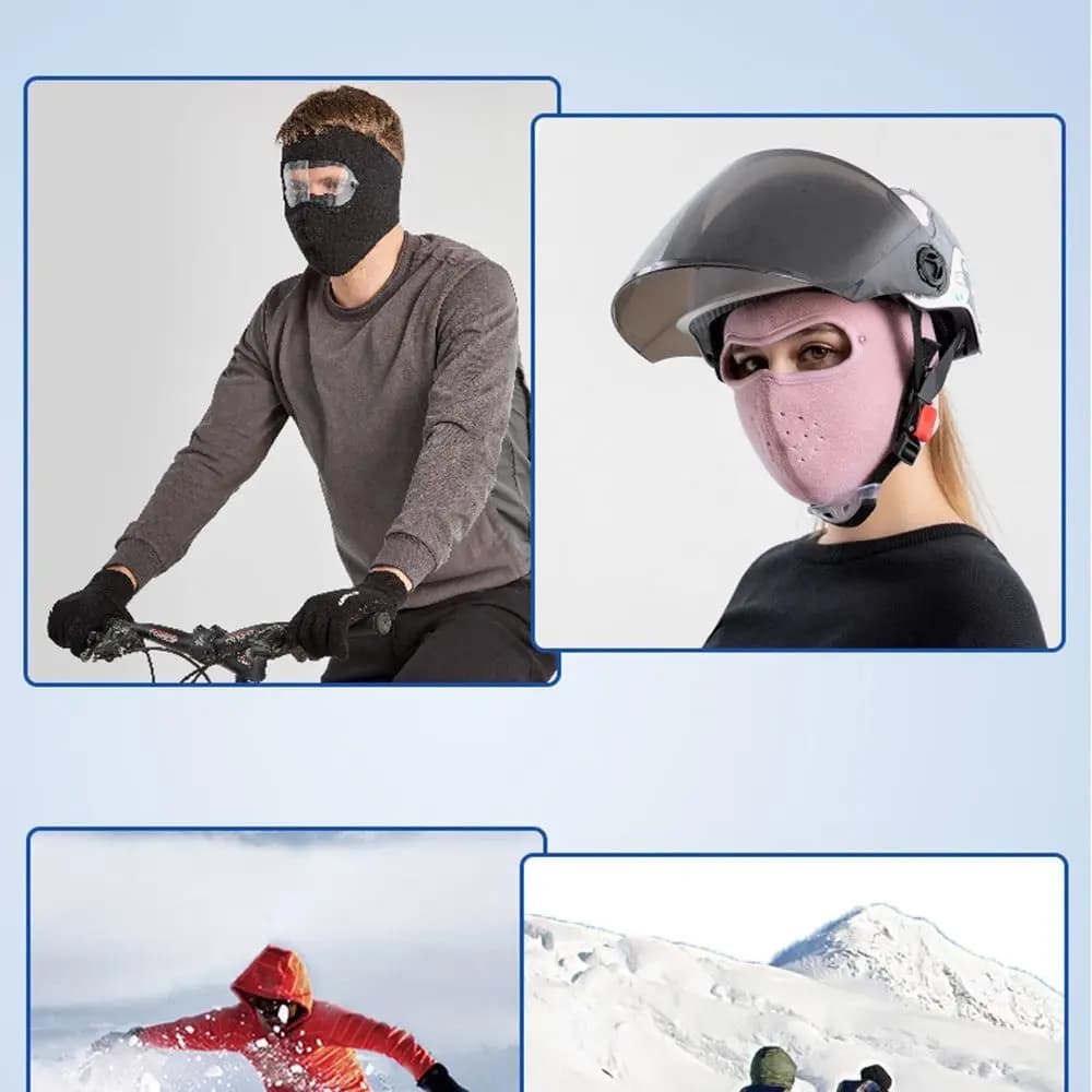 Schermo da sci HD Scudo per gli occhi rimovibile Maschere a pieno facciale Cappucci traspiranti Occhiali antiappannamento Attrezzatura da ciclismo