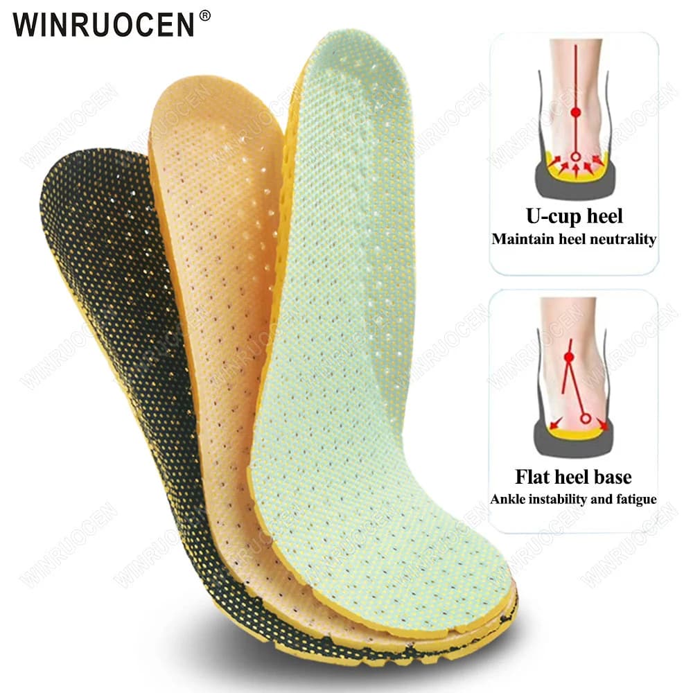 WINRUOCEN 1/2 paia di solette unisex traspiranti in memory foam: cuscino ortopedico deodorante in rete, supporto per la suola delle scarpe da corsa