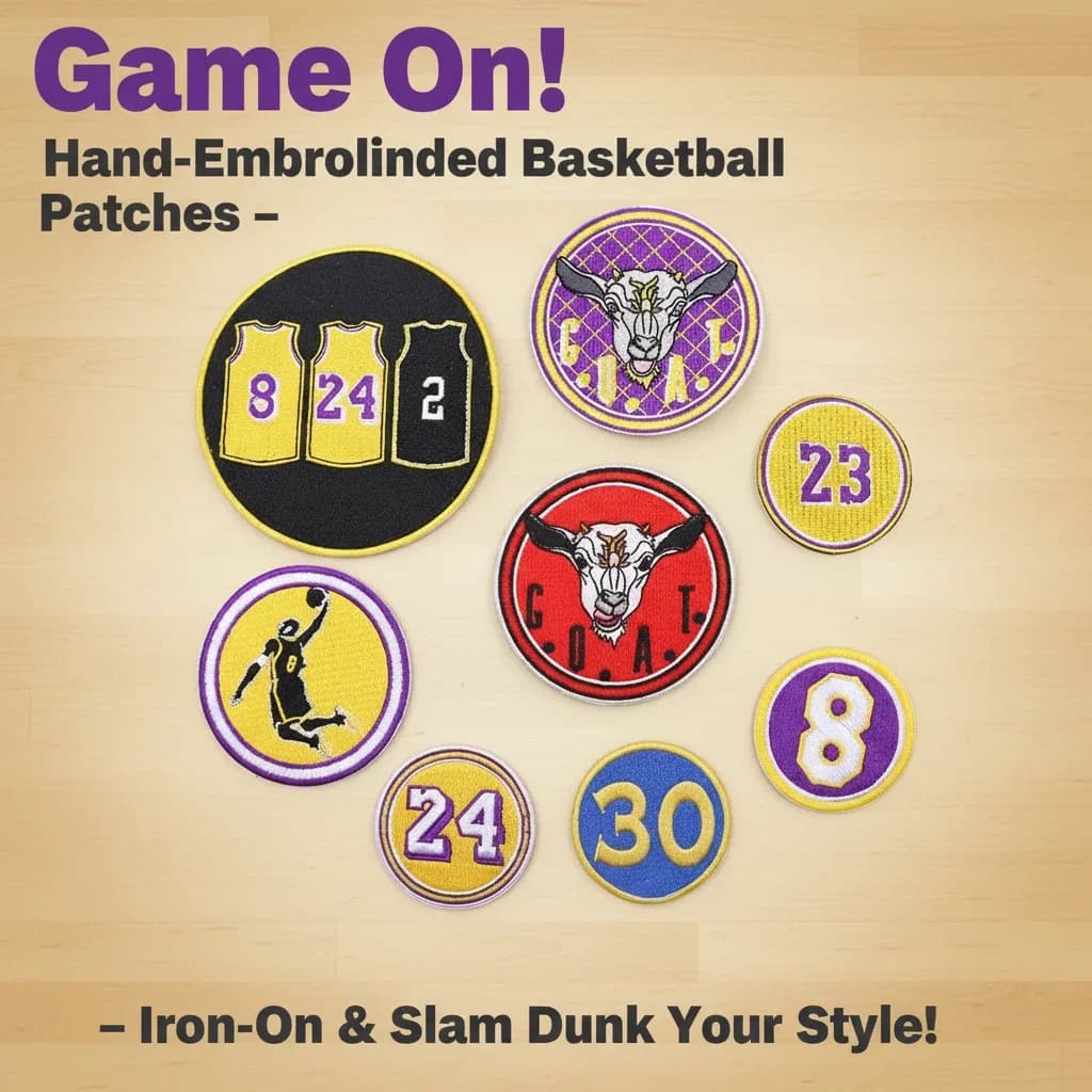 Ricamo da basket Bordo ardente Lettera Ricamo Kobe Curry Jersey Numero Adesivo in tessuto digitale Accessori per abbigliamento Toppa