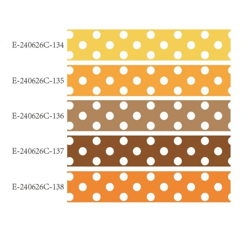 5/8" 15mm Orange Brown Dots Pattern Printed foe elastic Ribbon 50yards 100yards for bows underwear craft materials